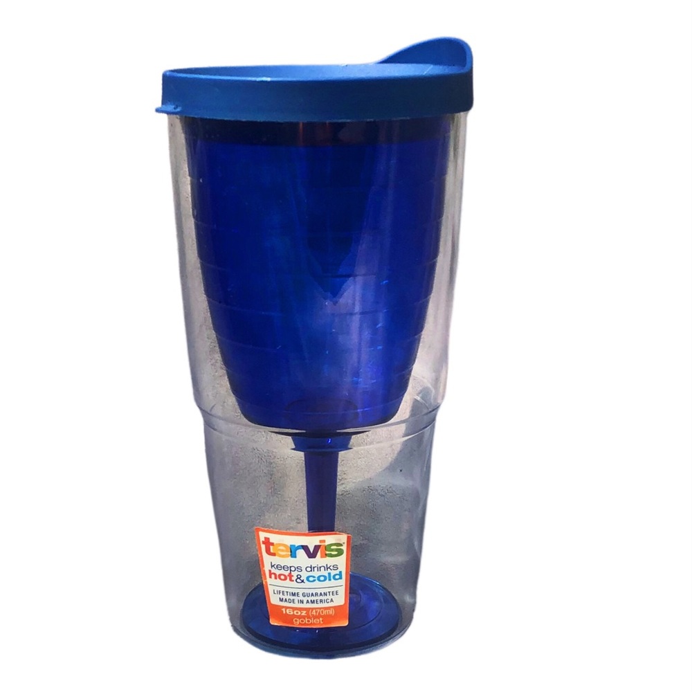TERVIS 16oz Cobalt Blue Wine Goblet Tumbler